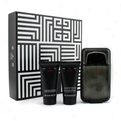 Givenchy Play Intense Coffret: Eau De Toilette Spray 100ml/3.3oz + Shower Gel 50ml/1.7oz + After Shave Gel 50ml/1.7oz 3pcs