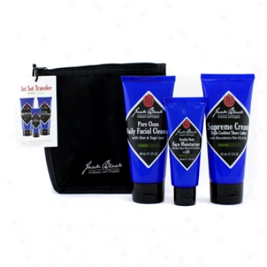 Jack Black Summer Skin Rescuer Set: Facial Cleanser + Oil Control Lotion + Sun Guard + Bag 3pcs+1bag