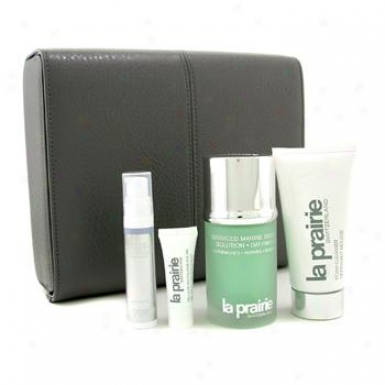 La Prairie Men's Connection Decline: Biology Solution 50ml/1.7oz + Foam Cleanser + Serum + Eye Gel + Box 4pcs+1box