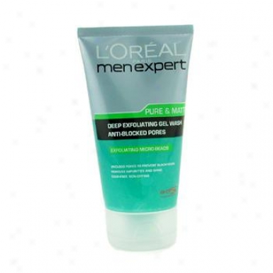 L'oreal Men Expert Pure & Matte Deep Exfoilating Gel Wash 150ml/5oz