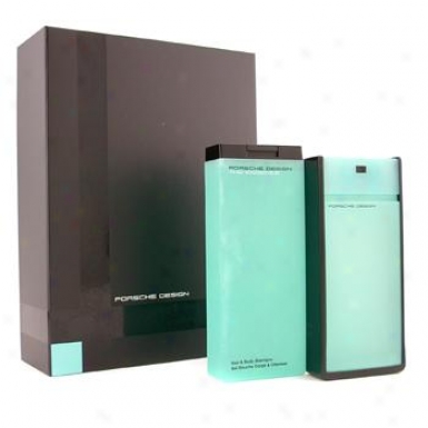 Porsche Design Porsche The Essence Coffeet: Eau De Toilette Spray 80ml/2.7oz +hair & Body Shampoo 200ml/6.8oz 2pcs