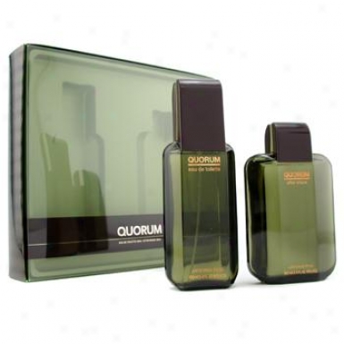 Puig Quorum Coffret: Eau De Toilette Spray 100ml/3.4oz + After Shave Lotion Splash 100ml/3.4oz 2cps