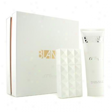 S. T. Dupont Blanc Coffret: Eau De Parfum Spray 50ml/1.7oz+ Body Lotion 100ml/3.3oz 2pca