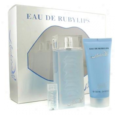 Salvador Dali Eau De Rubylips Coffret: Eau De Toilette Twig 100ml/3.4oz + Body Lotion 100ml/3.4oz + Small portrait 3pcs