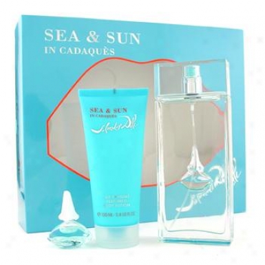 Salvador Dali Sea & Sun In Cadaques Coffret: Eau De Toilette Spray 100ml/3.4oz + Body Lotion 100ml/3.4oz + Miniature 3pcs