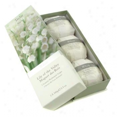 Taylor Of London White Lily Of The Vakley 3 Luxury Perfumed Soaps 3x100g/3.5oz