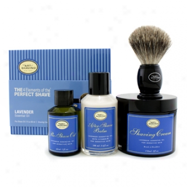 The Art Of Shaving The 4 Elements Of Thr Perfect Shave - Lavender ( New Packaging ) ( Pre Shave Oil + Shave Crm + A/s Balm + Brush ) 4pcs