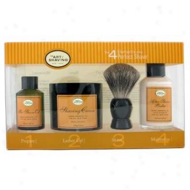The Art Of Shaving The 4 Elements Of The Skilled Shave - Lemon ( Pre Shave Oil+ Shave Crm+ A/s Balm+ Brush ) 4pcs