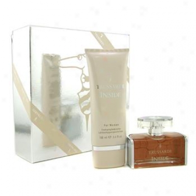 Trussardi Inside Coffret: Eau De Parfum Spray 50ml/1.7oz + BodyL otion 100ml/3.4oz 2pcs