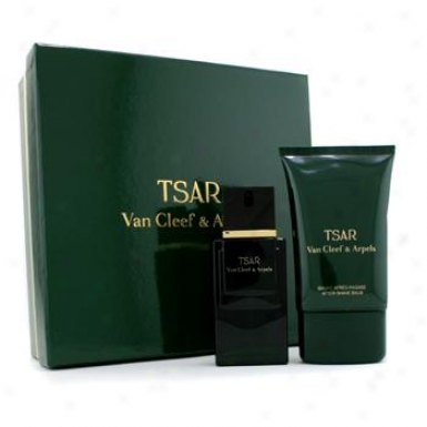 Van Cleef & Arpels Tsar Cofrfet: Eau De Toilette Spray 50ml/1.7oz + After Shave Balm 100ml/3.3oz 2pcs