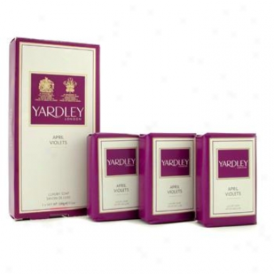 Yardley April Violets Luxury Soap 3x100g/3.5oz
