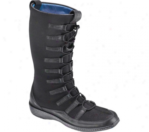 Aetrex Berries Bungie Boots (women's) - Blackberry Stretch Fabric/leather