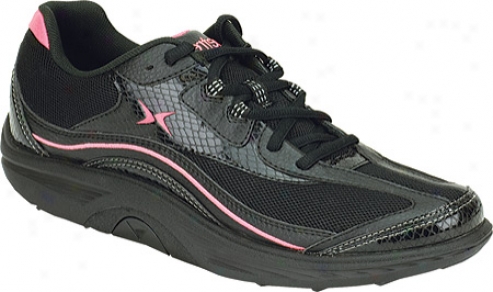 Aetrex Bodyworks Sport Lace (women's) - Black/coral Leather/mesh