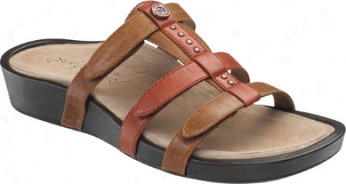 Aetrex Catalina Gladiator Adjustable (women's) - Rust Completely Grain Leather