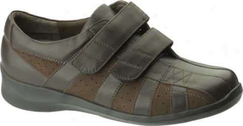 Aetrex Essence Striped 2 Strap (women's) - Brown Leather/suede