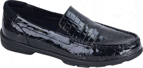 Aetrex Kimberly Loafer (women's) - Black Croc Leeather