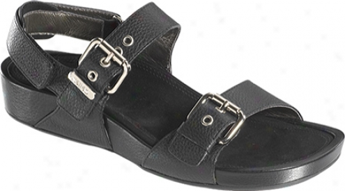 Aetrex Mandehle Quarter Strap (women's) - Black Leather
