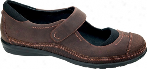 Aetrex Natale Mary Jane (women's) - Brown Abundant Grain Leather/mesh