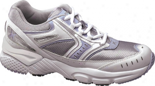 Aetrex Reina Runner (women's) - Silver/violet Mesh