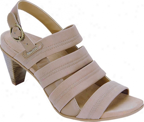 Aetrex Veronica Multi Band (women's) - Tan Stretch Fabric/leather