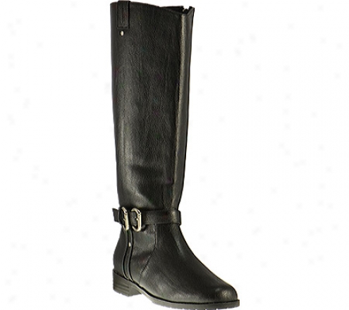 Annie Bromley Wide Calf (women's) - Black Pebble Grain