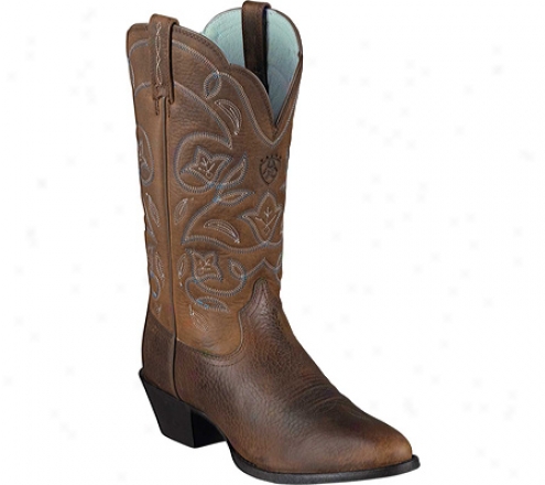 Ariat Heritage Western R Toe (women's) - Brown Oiled Rowdy Full Grain Leather