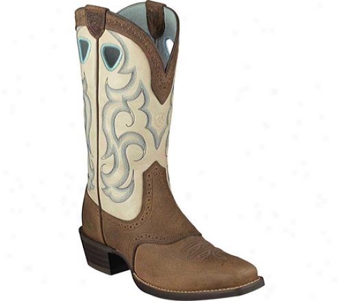 Ariat Rawhide Square Toe (women's) - Earth/cream Full Grain Leahter