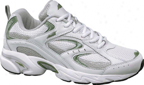 Avia A5018w (women's) - White/chrome Silver/metallic Spring Green