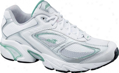 Avia A5020w (women's) - White/chrome Silver/metallic Basil Green