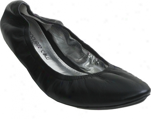 Barefoot Tess Scrunch Ballet (women's) - Black Vegetable Tanned Leather