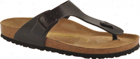 Birkenstock Gizeh Leather (women's) - Black Glossy Leather