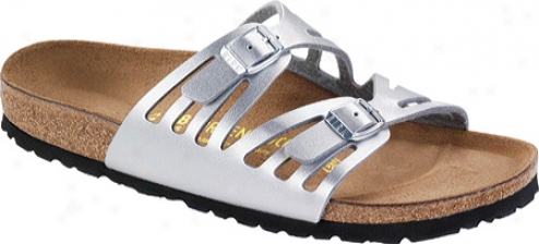 Birkenstock Granada Birko Flor (women's) - Silver Birko-flor