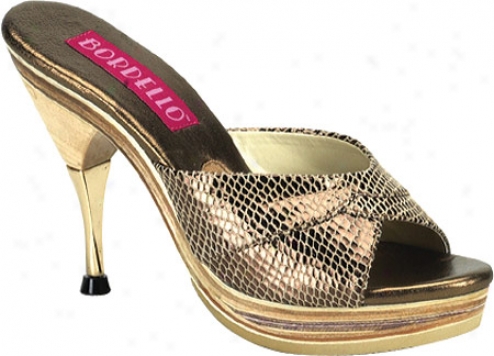 Bordello Genie 101sp (women's) - Gold Snake Print Leather