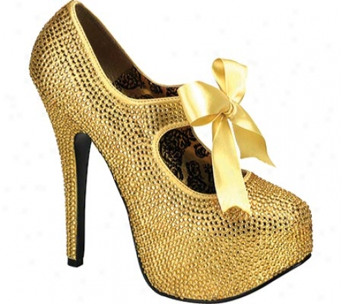 Bordello Teeze 04r (women's) - Gold Rhinestones