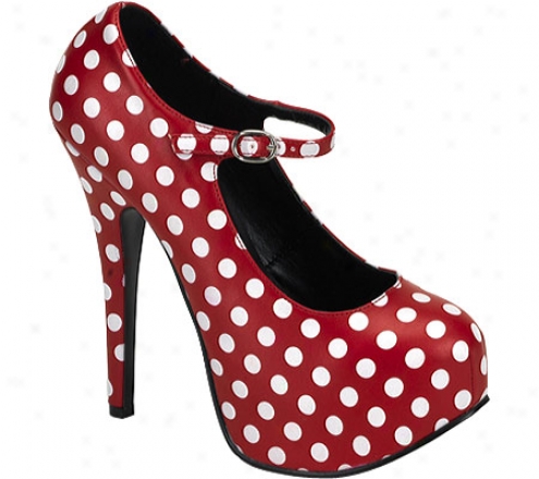 Bordello Teeze 08 (women's) - Red Pu/white Polka Dots