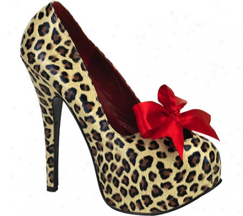 Bordello Teeze 12 (women's) - Cheetah Print Pu