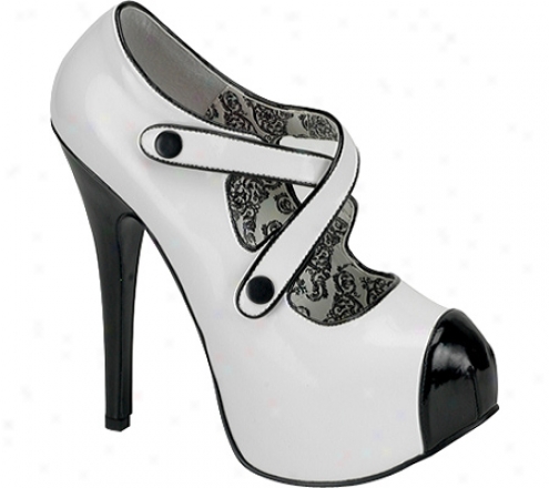 Bordello Teeze 23 (women's) - White/black Patent