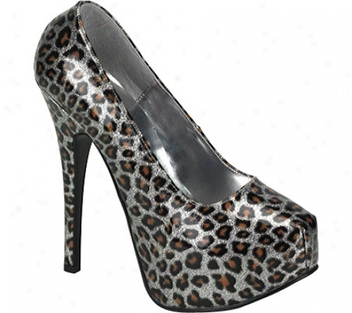 Bordello Teeze 37 (women's) - Silver Pearlized Cheetah Patent