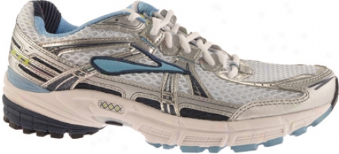 Brooks Adrenaline Gte 11 (women's) - White/obsidian/silver/alaska Blue/black