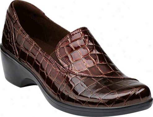 Cladks May Poppy (women's) - Brown Patent Croco