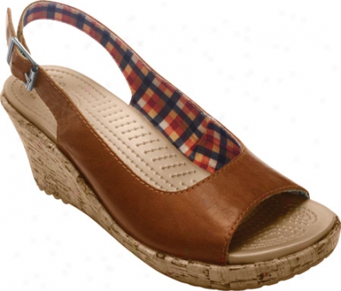 Crocs A-leigh Wedge Leather (women's) - Cocoa