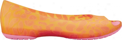 Crocs Carlie Flat Animal Wave (women's) - Grapefruit/pink Lemonade