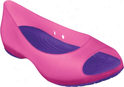 Crocs Carlie Flat (women's) - Fuchsia/ultraviolet