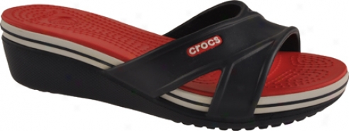 Crocs Crocband Wedge (women's) - Navy/red