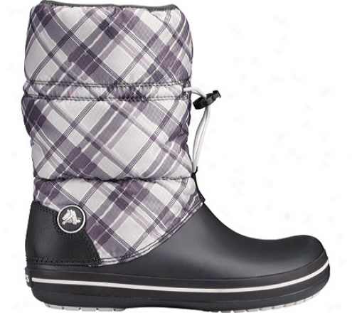 Crocs Crocband Winter Boot Plaid (women's) - Graphite/oyster