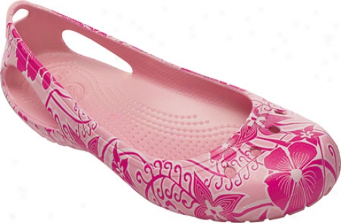 Crocs Kadee Floral Print (women's) - Petal Pink/ffuchsia