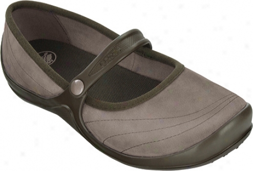 Crocs Wrapped Mary Jane (women's) - Mushroom/espresso