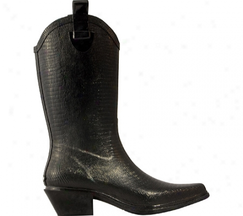 Dav Western Cowboy Lizard (women's) - Black Rubber