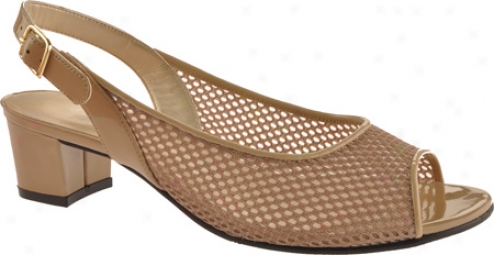 David Tate Dawn (women's) - Sand Mesh/patent Leather