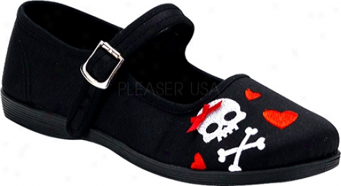 Demonia Sassie 25 (women's) - Black Canvas